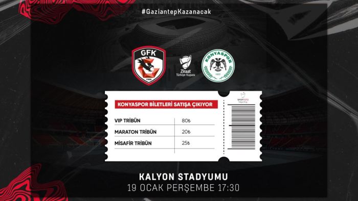 Gaziantep FK-Konyaspor biletleri satışa çıktı