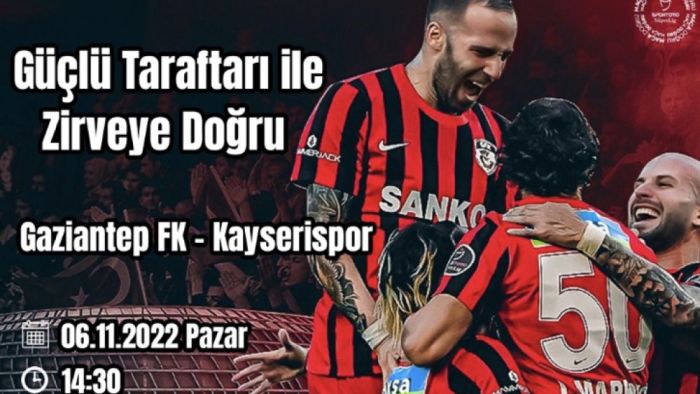 Gaziantep FK-Kayserispor maçının biletleri Gaziantep Büyükşehir Belediyesi’den