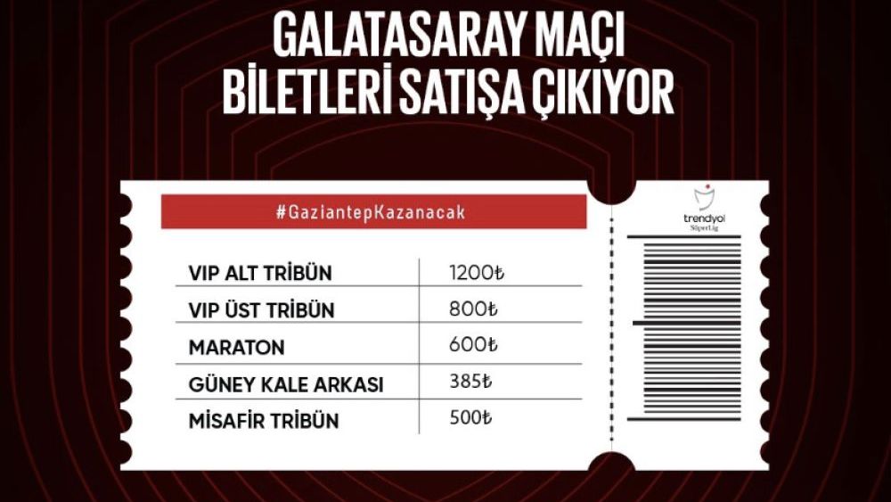 Galatasaray maçının biletleri satışta