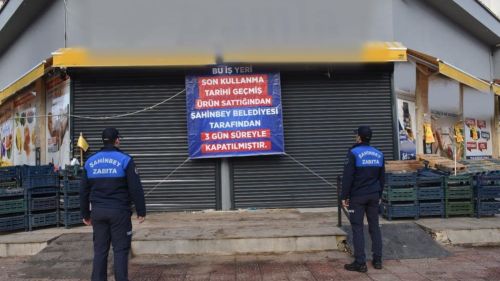 Şahinbey Belediyesi’nden tarihi geçmiş ürün satan markete kapatma cezası